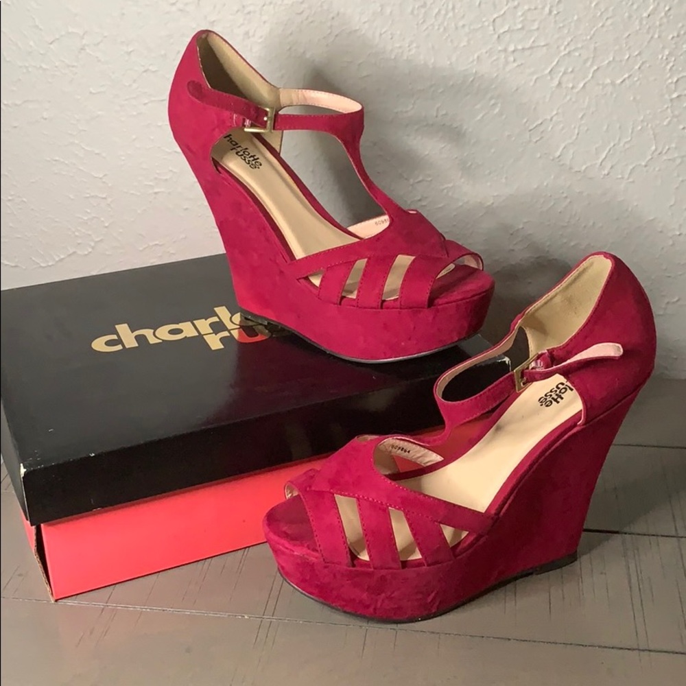 Charlotte Russe Suede Pink Wedges